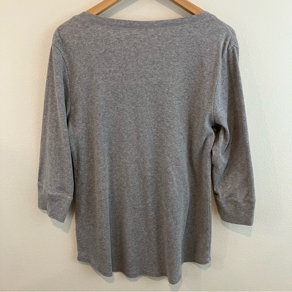 Style & Co. | 1/4 Buttoned Ribbed Top - Picture 6 of 8